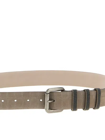 Brunello Cucinelli Suede Accessory Featuring Multiple Holes