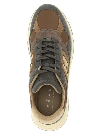 Hogan Perforated Lightweight Sneakers Rubber Sole In Gray