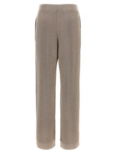 Brunello Cucinelli Ribbed Texture Trousers Elasticated Waistband