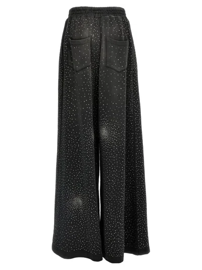 Giuseppe Di Morabito Crystal Embellished High Rise Wide Leg Trousers In Black