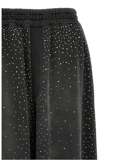 Giuseppe Di Morabito Crystal Embellished High Rise Wide Leg Trousers In Black