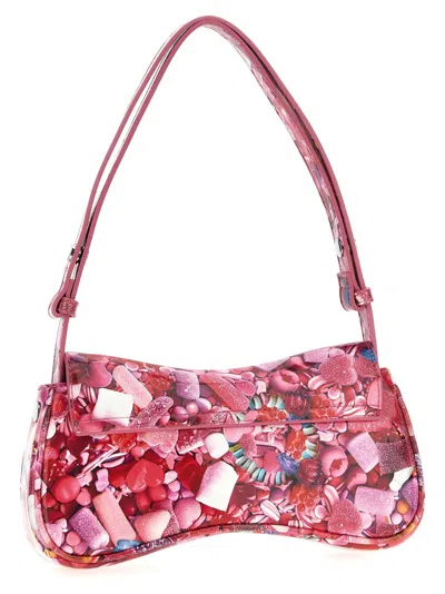 Diesel 'play'  Pink Handbag With Oval D Logo Plaque On The Front And All-over Graphic Print