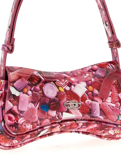 Diesel 'play'  Pink Handbag With Oval D Logo Plaque On The Front And All-over Graphic Print