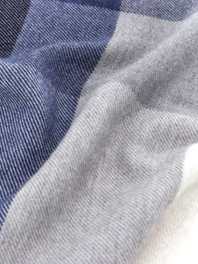 Brunello Cucinelli Check Print Wool And Cashmere Blend Scarf In Multi
