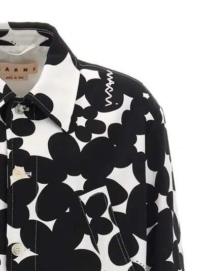 Marni 'floral Bloom' Jacket With Front Pockets In Black