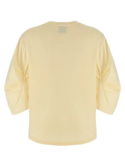 Nude Relaxed-fit Cotton T-shirt With Crinkled Sleeves In Neutral