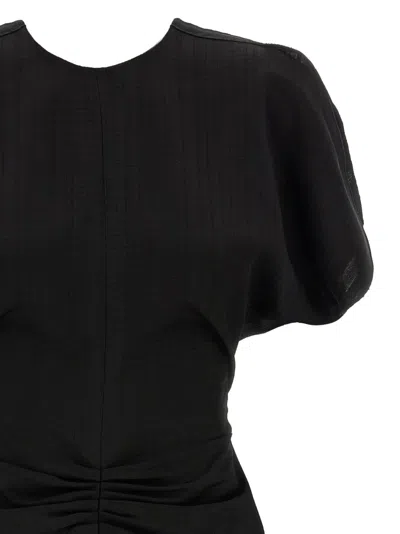 Victoria Beckham Ruched Puff Sleeve Minidress In Black