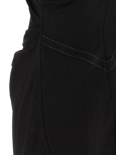 Victoria Beckham Ruched Puff Sleeve Minidress In Black