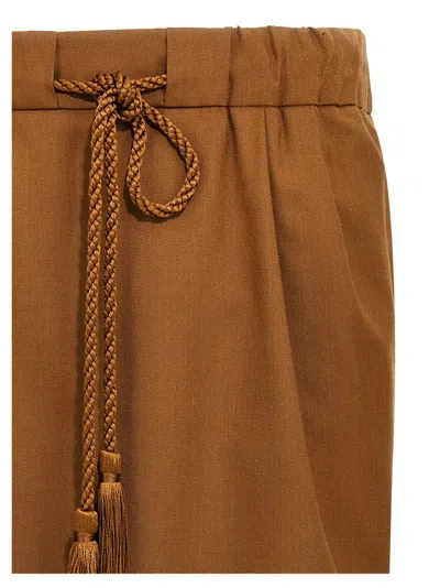 Max Mara Tabarin Tassel Detailed Mini Skirt In Brown
