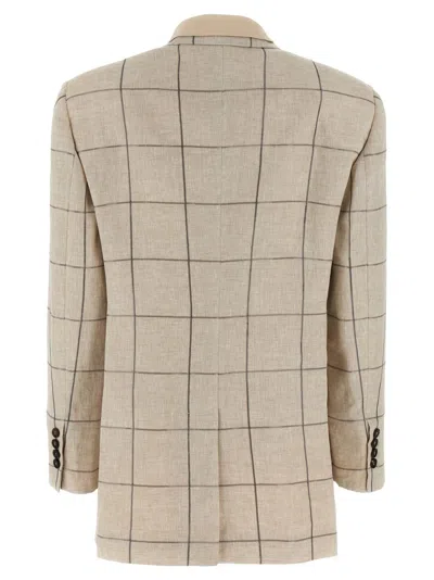 Brunello Cucinelli Double-breasted Linen Blazer