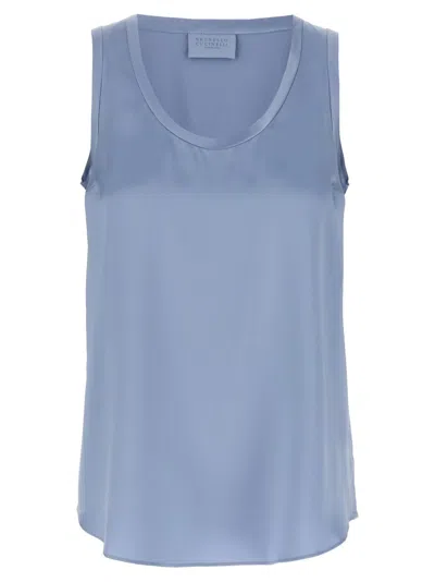 Brunello Cucinelli Stretch Silk Satin Top