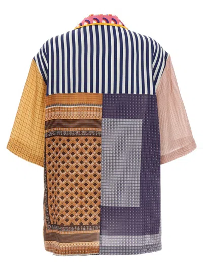 Marine Serre Regenerated Silk Scarves Bowling Shirt And Blouse Multicolor In Neutral