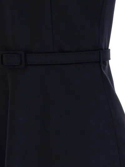Alessandra Rich Light Wool Midi Dress With Belted Waist