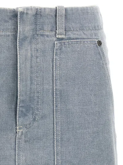 Fendi Denim Mini Skirt In Gray