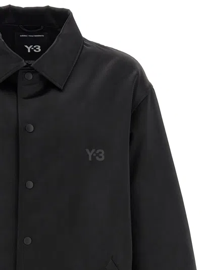 Y-3 Satin-effect Jacket With Embossed Back Print In Black