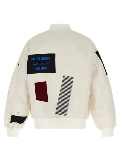 Undercover Bomber Jacket With Ribbed Cuffs And Patch In Neutral