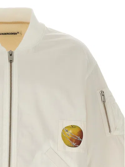 Undercover Bomber Jacket With Ribbed Cuffs And Patch In Neutral
