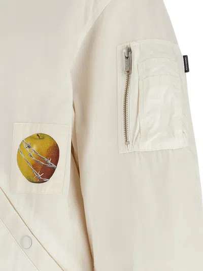 Undercover Bomber Jacket With Ribbed Cuffs And Patch In Neutral