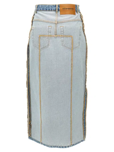 Vetements Reversible High-waisted Patch Pocket Skirt In Gray