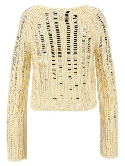 Ermanno Scervino Cropped Knitted Openwork Sweater