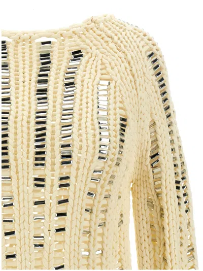 Ermanno Scervino Cropped Knitted Openwork Sweater