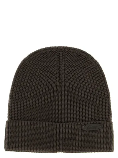 Brioni Ribbed Wool Beanie Cuff Folded