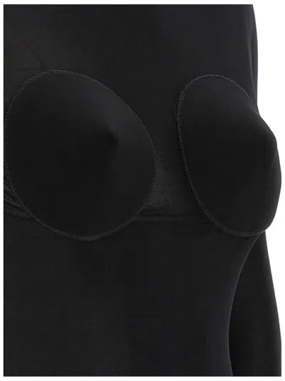 Jean Paul Gaultier Semi-transparent Black Jersey Cone Sweater
