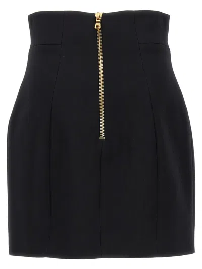 Balmain 4-button Grand De Poudre Mini Skirt In Black