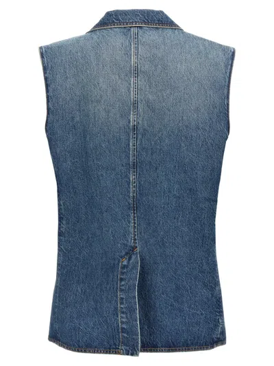 Coperni Vest With Notched Lapels And Pockets In Blue