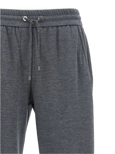 Brunello Cucinelli Comfort Cotton And Silk Wide Pantss In Gray