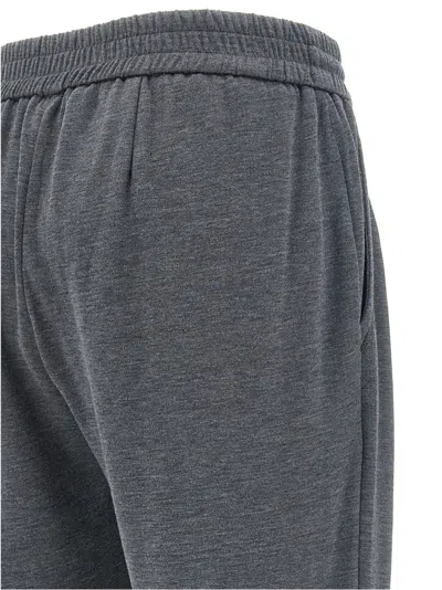 Brunello Cucinelli Comfort Cotton And Silk Wide Pantss In Gray