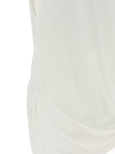 Jacquemus Le Haut Peplo White Top With Square Neck And Cut-out On The Side In Viscose Blend Woman In White