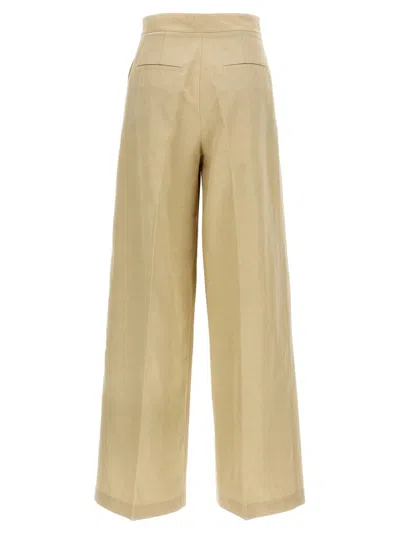 Yves Salomon High-waisted Linen Blend Trousers