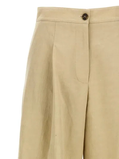 Yves Salomon High-waisted Linen Blend Trousers