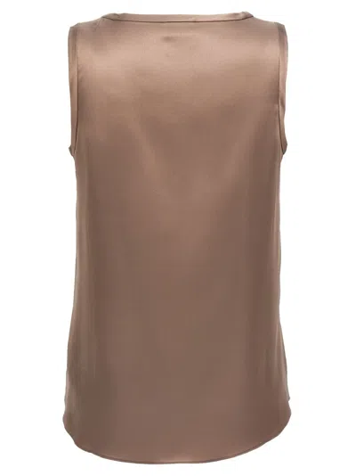 Brunello Cucinelli Silk Top With Round Neckline