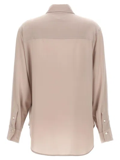 Victoria Beckham Purple Asymmetric Ruffle Blouse