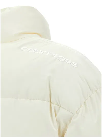 Courrèges Cropped High Collar Quilted Jacket In White