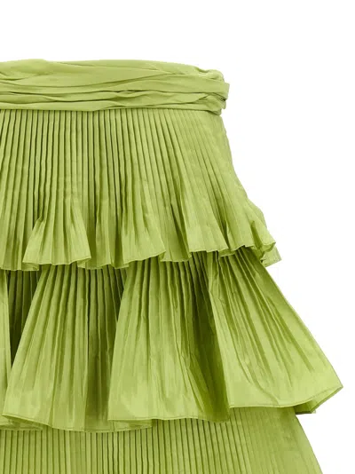 Valentino Green Taffet Skirt In Green
