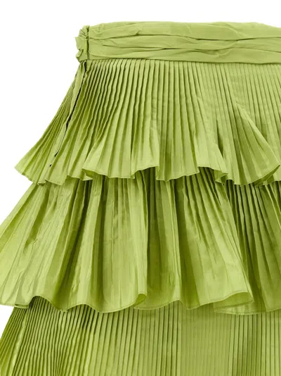 Valentino Green Taffet Skirt In Green