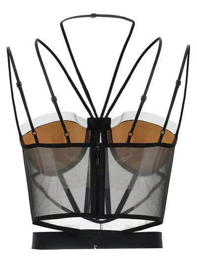 Nensi Dojaka Sheer Strappy Corset Top