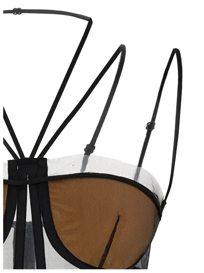 Nensi Dojaka Sheer Strappy Corset Top