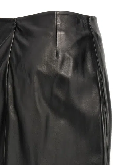 Loulou Studio Leather Midi Skirt In Black