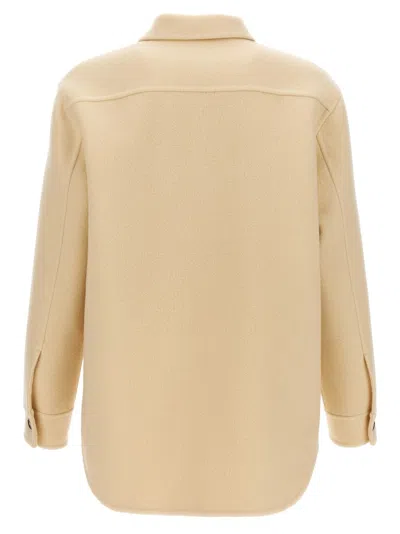 Jil Sander Tailored Wool Coat With Button Closure In Neutral