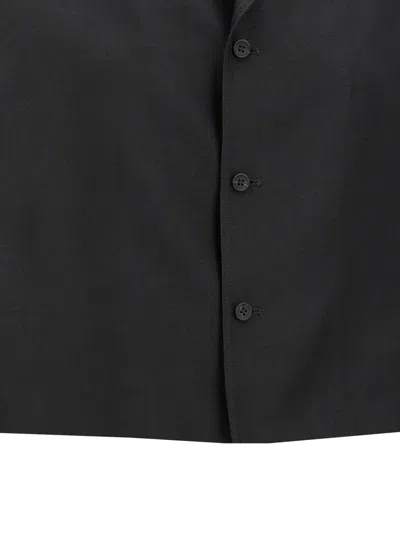 Fabiana Filippi Silk Blend Wide Blazer With V-neck Collar In Black
