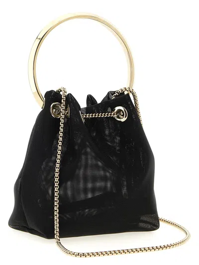 Jimmy Choo Leather Bucket Bag Metallic Handle