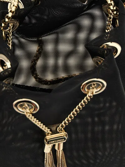 Jimmy Choo Leather Bucket Bag Metallic Handle