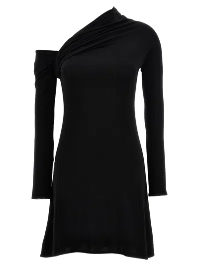 Courrèges Twisted Knitted Dress In Black