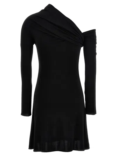 Courrèges Twisted Knitted Dress In Black