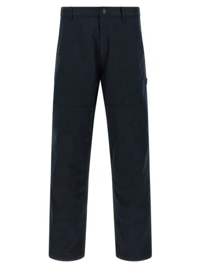 Moncler Cotton Trousers With Belt Loops And Pockets In Blue