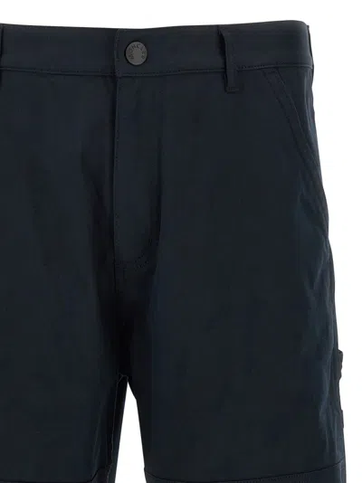 Moncler Cotton Trousers With Belt Loops And Pockets In Blue
